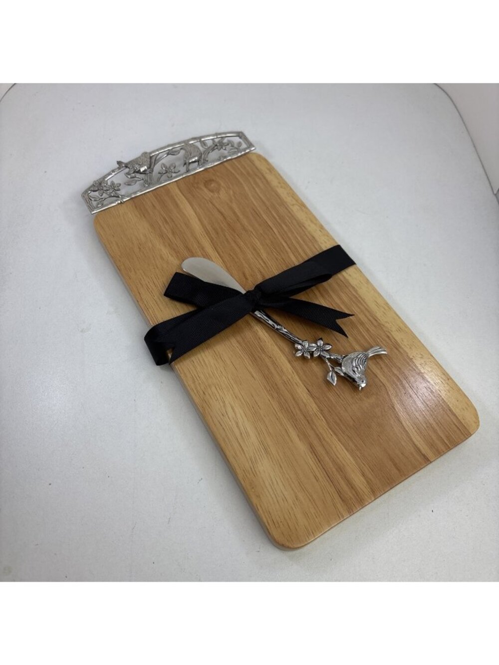 Wood Tray Charcuterie Serving Tray Cutting Board Ornate Birds Flowering Vine
